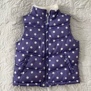 Gymboree purple puffer vest. Size XS(3-4).
